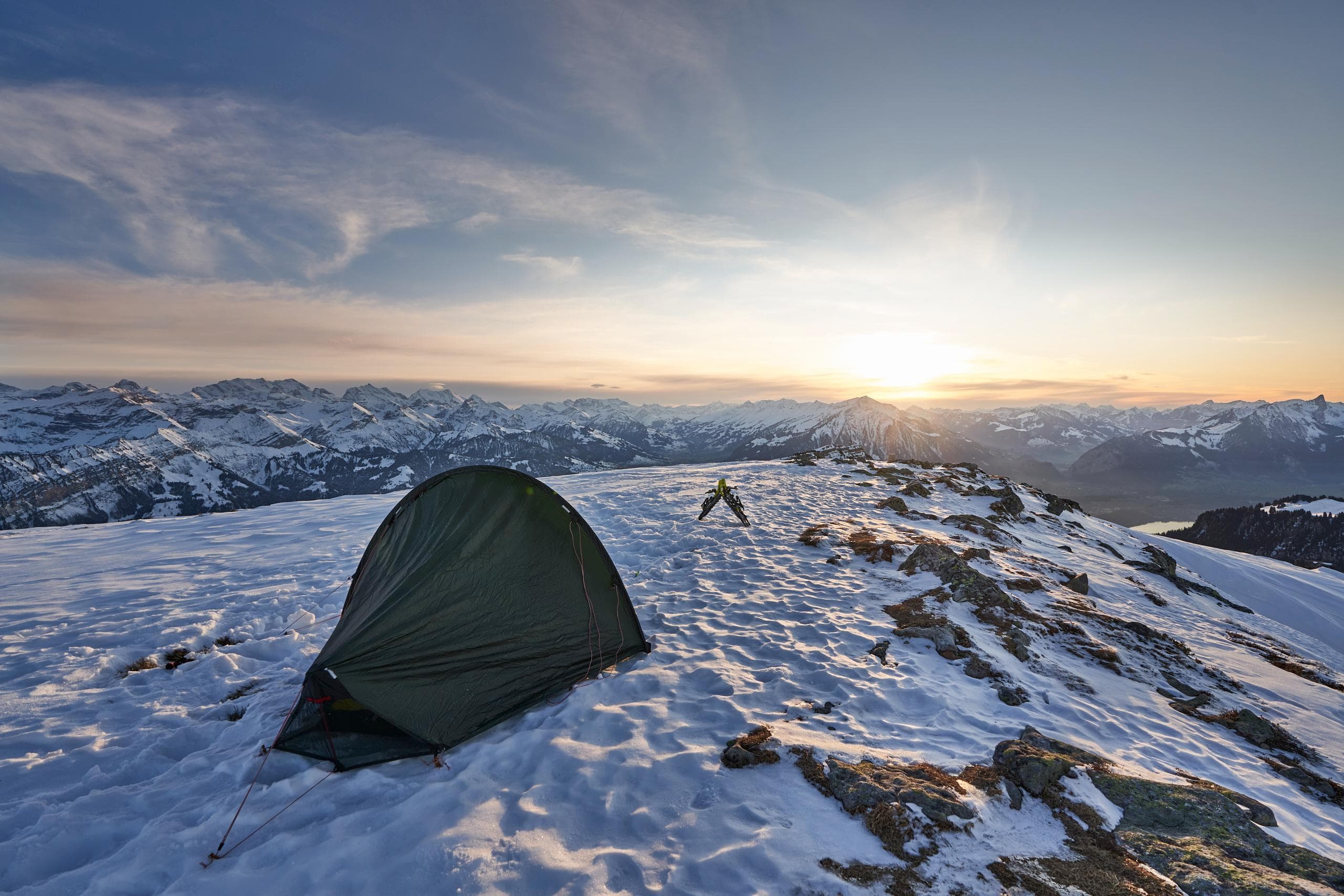 tent in snow