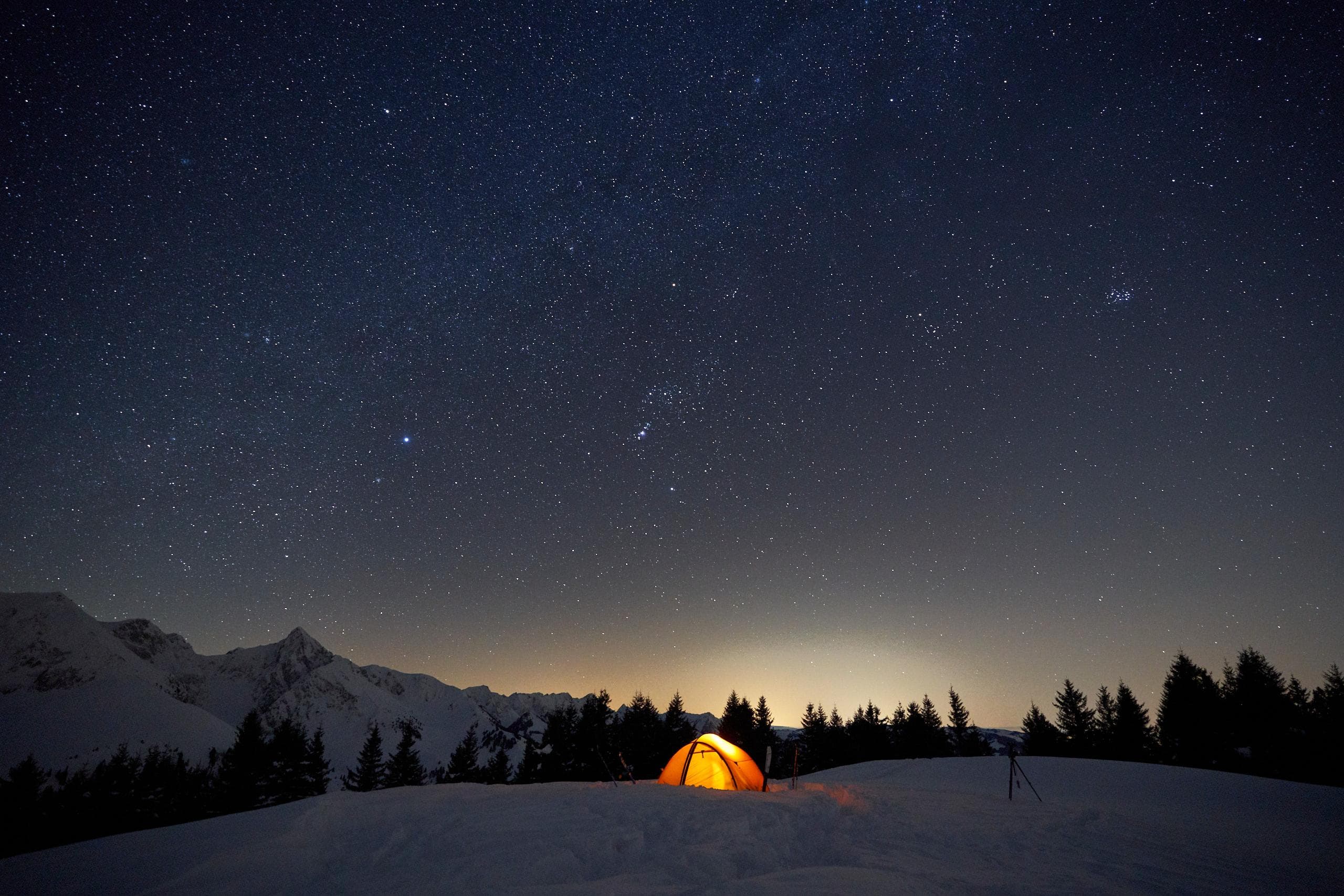 tent in snow